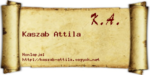 Kaszab Attila névjegykártya
