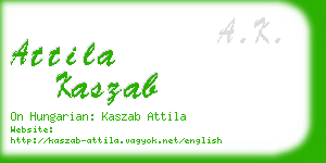 attila kaszab business card